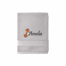 Personalised Embroidered Workout Fitness Towel – Customised Name & Text – Cotton Exercise Gym Towel